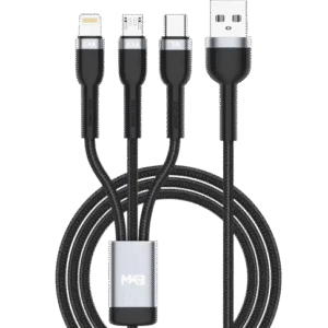 MKB U311 – 3 in 1 USB -LIGHTNING, Type-c, micro ,100W Data Cable
