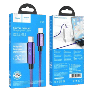 Hoco U125 Benefit 100W Fast Charging Data Cable with Display (Type-C to Type-C)